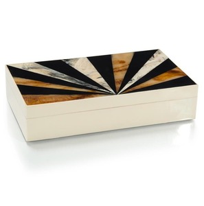 Boîte à bijoux rectangulaire décorative avec doublure en nacre, design personnalisé, de haute qualité, fabriquée en Inde. - Product Image 6