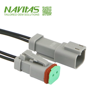 Steker Jantan 2 Pin Deutsch DT dan Soket Betina IP67 Tahan Air Tembaga Berlapis Timah 250V Kabel Harness Otomotif EV