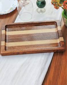 Handmade Wooden Rectangle Serving Tray Natural Mango Wood Breakfast Tray for Home Hotel Restaurant - Product Image 5