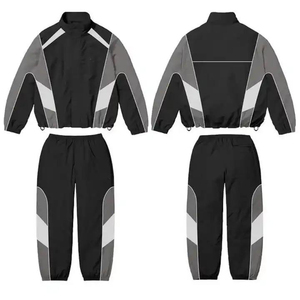 Ensemble de survêtement coupe-vent unisexe en nylon avec fermeture éclair, design personnalisé, dernière collection 2025, 2 pièces, style vintage pour camping en extérieur, nouvelle arrivée - Product Image 4