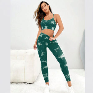 ชุดโยคะผู้หญิงแบบ 2 ชิ้น สีพื้น ขายส่ง ไซส์ใหญ่ คุณภาพสูง รับทำโลโก้ตามสั่ง OEM ชุดกีฬา - Product Image 3