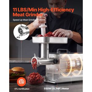 Commerciale 12 #   Tritacarne Elettrico 11 Libbre/Min 3 Piastre 3 Tubi per Salsicce 550W Capacità 10L - Product Image 2