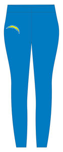 Leggings de yoga bleus à taille haute, longueur intégrale, avec logo imprimé sur la jambe gauche, en Spandex et Polyester, séchage rapide, respirants, haute qualité - Product Image 2