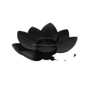 Black <b>T</b>-<b>light</b> Holder Flower Design Painted Finishing <b>Candle</b> Holder for Home Villa Dinner and Wedding Design Festive Decor - Product Image 1