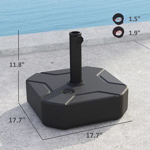 Base per Ombrellone da Esterno Quadrata Rinforzata, Supporto per Ombrellone da Giardino Riempibile fino a 25 kg, Impermeabile - Product Image 5