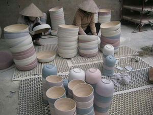 El más vendido 2024 Blue Lotus Viet Nam Eco Hot Item Juego de cuencos de bambú de madera Premium Juego de platos de cerámica para servir - Product Image 3