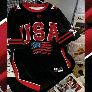 Jersey de Fútbol Americano de Diseño Estadounidense de Alta Calidad, Uniforme de Equipo con Gráficos de Estrellas, Estilo Urbano Transpirable, Personalizado OEM, Marca Privada - Product Image 2
