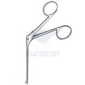 Micro-pince auriculaire courbée noire, longueur de la tige 110 mm, longueur de la coupelle 0,9 mm, largeur de la coupelle 1,0 mm, précision ORL microchirurgicale - Product Image 4