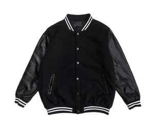 Veste de baseball en chenille personnalisée, broderie de haute qualité, veste universitaire vintage en laine vierge avec manches en cuir pour hommes - Product Image 4