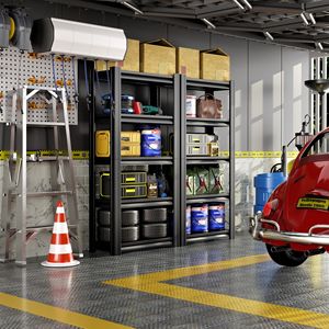 Scaffalatura per Garage a 5 Ripiani Resistente, 183 cm, Altezza Regolabile, Scaffali Metallici per Seminterrato e Uso Industriale - Product Image 5