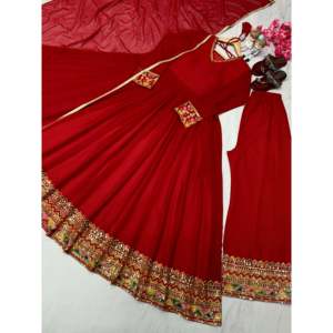 Robe Anarkali élégante avec dupatta et palazzo, taille 2XL, pour les occasions spéciales - Product Image 3