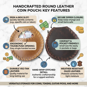 Handcrafted <b>Small</b> Mini Leather Coin <b>Purse</b> Genuine Leather Wallet Zipper Pouch Wholesale OEM Custom Export from India - Product Image 6