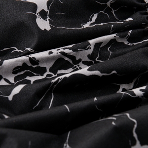 Sábana Plana Moderna con Estampado de Mármol Negro, Ajustable con Elástico, de Poliéster, para Hogar, Adultos, Uso en Todas las Estaciones - Product Image 6