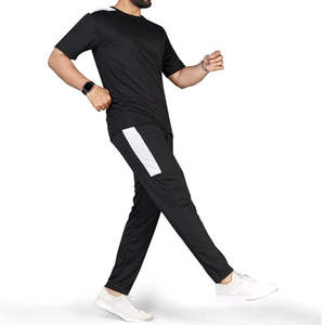 Conjunto Deportivo Informal para Hombre, Talla Grande, Color Negro, Camiseta Deportiva Ligera de Manga Corta y Pantalones Deportivos - Product Image 6