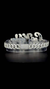 Custom "GENEVA" Iced Out Name Bracelet 925 Sterling Silver VVS Moissanite Diamond Hip Hop Cuban Bracelet for Men Women - Product Image 2