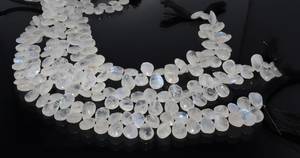 AAA Natural White <b>Rainbow</b> Moonstone Faceted Pear Shape Beads 9x13 MM White <b>Rainbow</b> Moonstone Briolette 13 Inch By Wholesaler - Product Image 6
