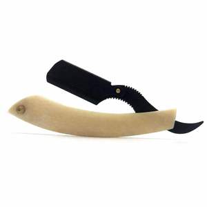 Rasoir IKZARSA à lame en acier inoxydable, manche en os de buffle, pour usage extérieur et professionnel en salon de coiffure, pour le rasage du visage et de la tête - Product Image 2