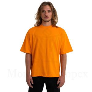 T-shirt uni en coton de haute qualité Coupe ample Épaule tombante Logo personnalisé Conception imprimée Poids lourd Surdimensionné Hommes T-shirt - Product Image 1