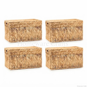 Natural Woven Water Hyacinth <b>Basket</b> Handmade Storage Organizer Eco Friendly Sustainable Home Decor Wholesale Supplier - Product Image 3