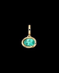 <b>Gold</b> <b>Pendant</b> Necklace with Green Stone and Bezel Setting Women's Engagement Gift 18K <b>Solid</b> <b>Gold</b> Charm Necklace - Product Image 5