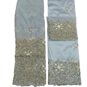 Tela de Seda Tafetán Tejida con Estampado Floral Clásico Nigeriano George Wrapper, Sencillamente Impresionante, para Fiestas, 120 GSM, 2026 - Product Image 1