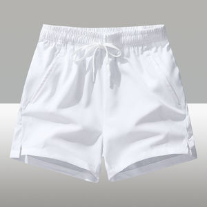 Pantalones Cortos Casuales Clásicos para Hombre, Tejido de Mezcla de Algodón, Cordón Ajustable, Dobladillo Dividido, Uso Diario, Color Sólido, Ropa de Verano - Product Image 5