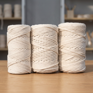 Cotton Macrame Cord 8 Strand Braided Round Eco-Friendly For Bags Simple Style Cords - Product Image 2