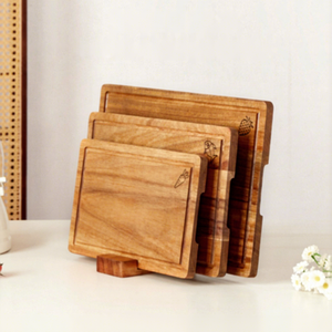 High-quality 3-<b>piece</b> Thick Wooden Chopping Board with Unique Design and <b>Wood</b> Grain Surface - Product Image 4