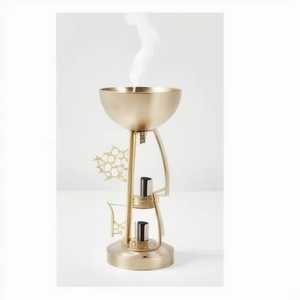 Most Selling Metal Golden Bukhoor Burner Classic Mabkhara for <b>Oud</b> Wood & <b>Bakhoor</b> Chips Available at Wholesale for Buyer - Product Image 6