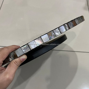 Trendy New Arrival Round Mother of Pearl <b>Lazy</b> <b>Susan</b> Tray Rustic Double-Tier Mop Tray for Home Decor in India - Product Image 6