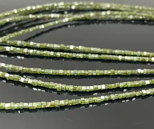 Lustre 14 Inc Quality Green Diamond Faceted Square/<b>Cube</b> Beads Jewelry Making Loose Beads Jewelry Making Wholesale Supply - Product Image 3