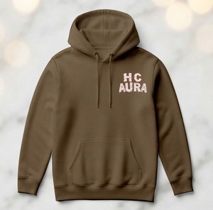 Sudadera con Capucha de Primera Calidad, Color Marrón Sostenible, con Logotipo Bordado en Chenilla Personalizado, de Alta Calidad y Gran Venta - Product Image 2