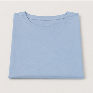 Womens Powder <b>Blue</b> Boat Neck Elbow Sleeve Relaxed <b>Tunic</b> Fit T Shirt WTS-0116 - Product Image 4