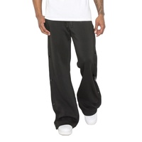 Pantalon Harem Noir pour Homme avec Bande Latérale Bandana Blanche, Taille Élastique, Décontracté, Léger, en Coton, Idéal pour l'Été