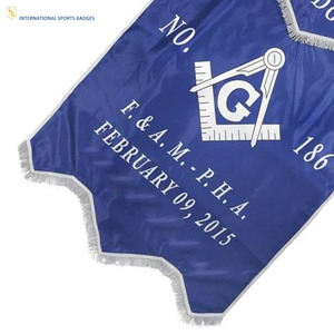 Banderas de Regalia Masónica Ceremonial Hechas en Pakistán, Bordado Personalizado, Tela Premium, Borde Dorado, Pin de Seguridad Tradicional para Logia - Product Image 5