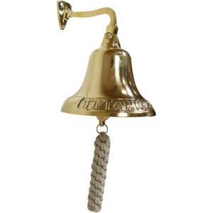 Hand Casted Technique <b>Brass</b> Door <b>Bell</b> With White Silicone Rope hanging decorative Nautical Style Ship <b>Bell</b> Custom Size Available - Product Image 2