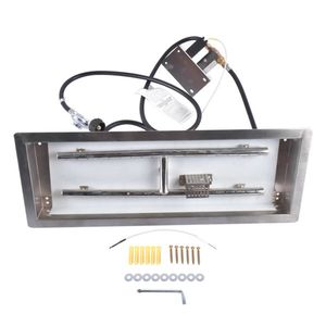 Kit Bruciatore a Gas Rettangolare in Acciaio Inossidabile da 24 x 8 Pollici per Braciere da Interno/Esterno con Ciotola Quadrata - Product Image 5