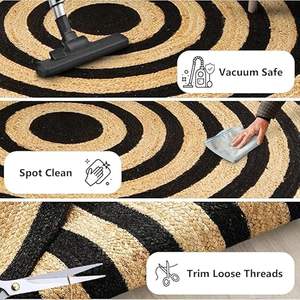 Alfombra de Yute, Tejido Plano, Trenzada, Impermeable, Ecológica, Apta para Mascotas, Resistente a las Manchas, Antideslizante, Lavable a Mano, Lavable a Máquina, Musulmana - Product Image 3