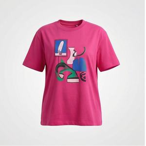 Camisetas de Verano para Mujer, Estampadas, Moda Urbana, Casuales, de Algodón, Lisas, de Manga Corta, con Diseño 3D a Cuadros, Personalizables en Color - Product Image 1