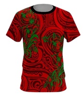 T-shirt tricoté grande taille coupe ajustée motif tribal polynésien Maori Samoan Tapa respirant écologique printemps