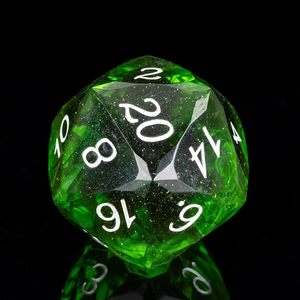 Multifaceted Green Black 1PC D20 DND <strong>Dice</strong> Cut Sharp Edges Glitter Inclusions <strong>20</strong> <strong>Sided</strong> <strong>Dice</strong> Handcrafted Role Playing Game 23mm - Product Image 4