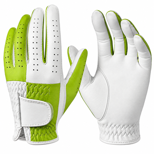 White Genuine <b>Leather</b> <b>Golf</b> Glove Breathable Hook and Loop Closure - Product Image 3
