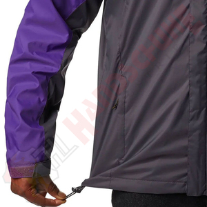 Veste Softshell Homme Imperméable et Légère à Capuche Zippée, Coupe-Vent, Color Block Violet et Gris, Idéale pour le Sport et la Randonnée, Vêtement d'Extérieur Élégant - Product Image 6