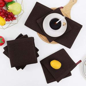 Set di 6 Strofinacci da Cucina Ultra Morbidi in 100% Cotone a Nido d'Ape, Asciugatura Rapida, 30x30 cm, Marrone Scuro - Product Image 5