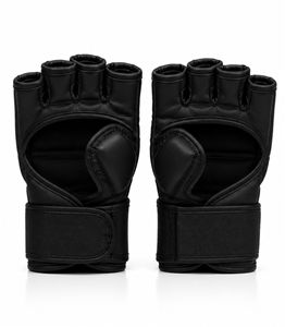 Gants d'arts martiaux MMA en cuir à demi-doigts avec fermeture Velcro unisexe pour l'entraînement - Product Image 2