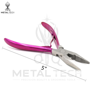 Pince à extensions de cheveux en acier inoxydable avec micro-perles, manche rose, pince à extensions de cheveux humains avec dents pour extensions de cheveux - Product Image 4