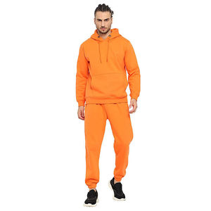 <b>Men's</b> Winter Streetwear Tracksuit Set 100% Cotton Anti-Pilling Hooded <b>Pullover</b> Fleece Lining Regular Fit Full-Length Sportswear - Product Image 1
