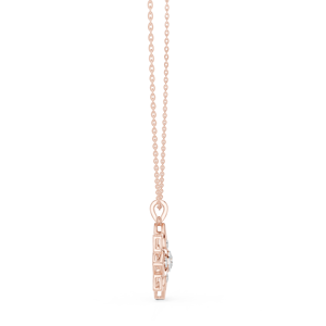 COLIERTO MINIMALISTA CON DIAMANTE CULTIVADO EN LABORATORIO, INCORPORADO EN ORO ROSA SÓLIDO DE 18K, PARA COMPROMISO, BODA, FIESTA, REGALO DE SAN VALENTÍN, USO DIARIO - Product Image 3