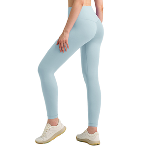 Solid High Waist Yoga Leggings for Women Tummy Control Seamless Sports Pants Polyester Cotton 2027 - Product Image 2