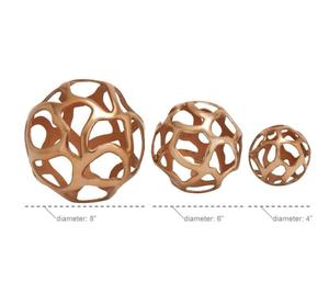 Jaffs Exports Modern Aluminium Geometric Sphere Sculpture Handmade Eco-Friendly Durable Artistic Tabletop Decor for Living Room - Product Image 3